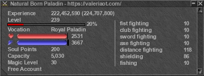 Signature for player Natural Born Paladin